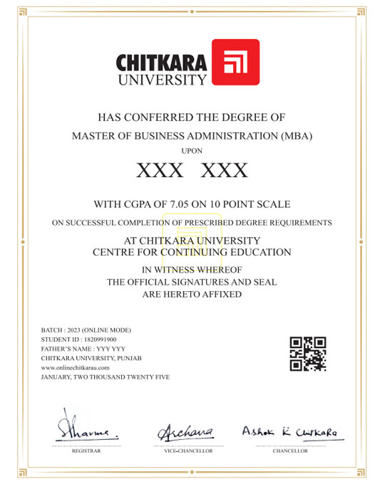 Online MBA Degree-ChitkaraU Online