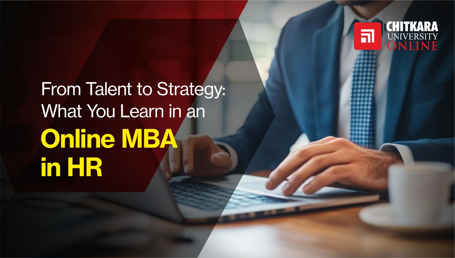 Online MBA HR course details showing talent management and business strategy at ChitkaraU Online